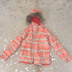 Burton Kids Puffer Jacket - Coral and Mint